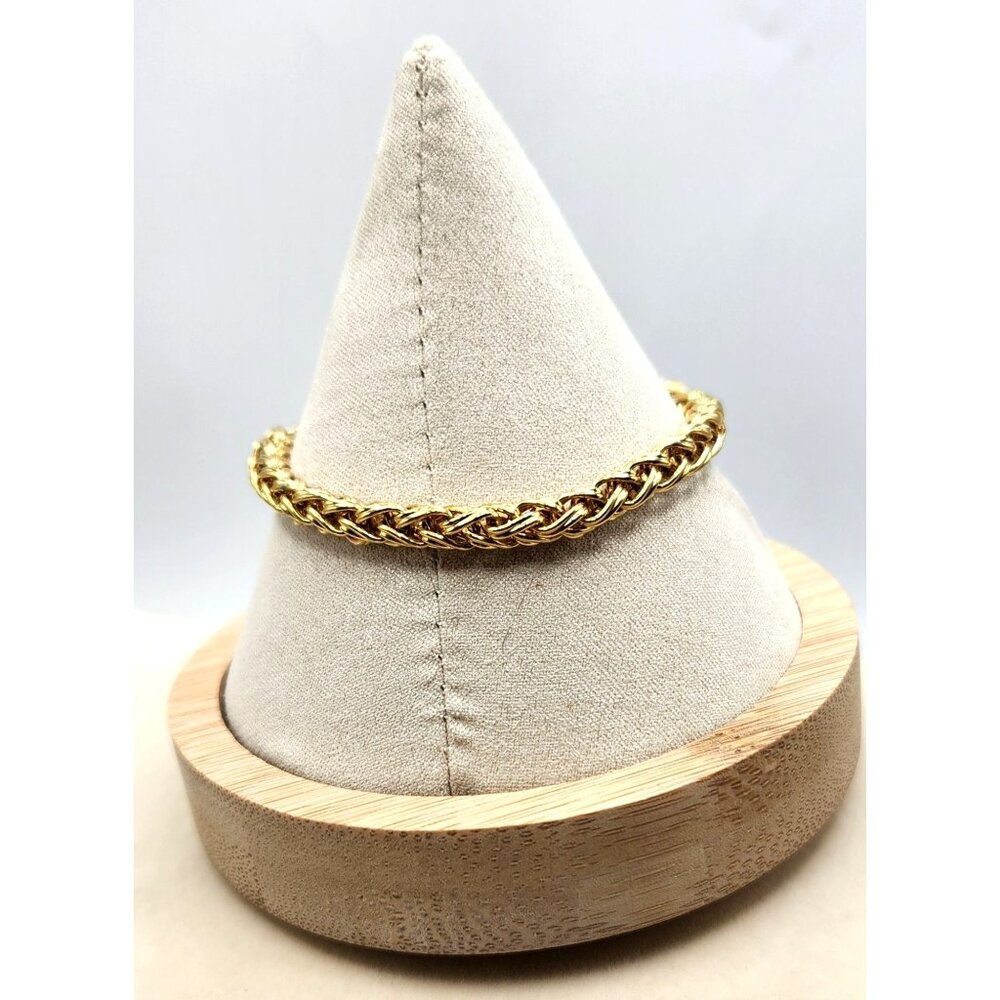 6 3/4" Length Gold Tone Byzantine Style Bracelet